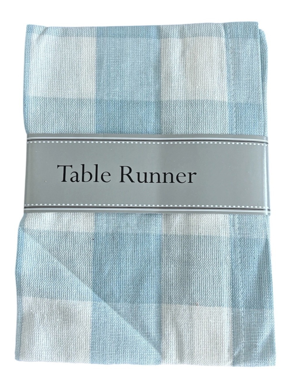 NWT Blue and White Plaid Table Runner - Classic Dining Accent